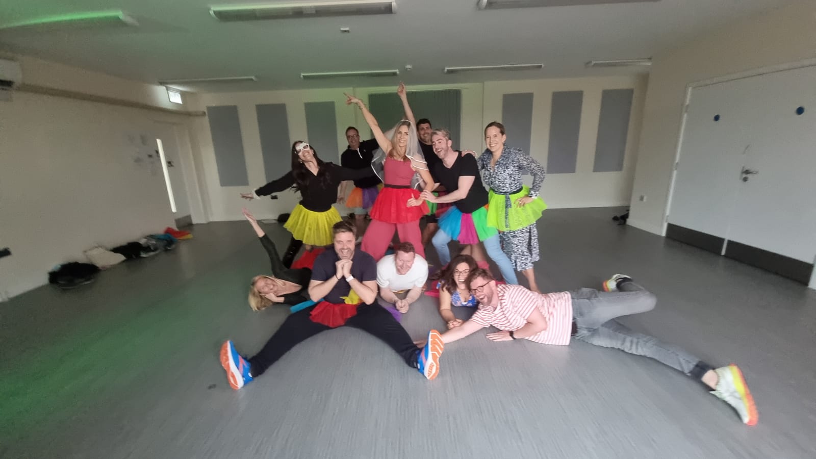 Group celebrating at themed hen party dance class Glasgow